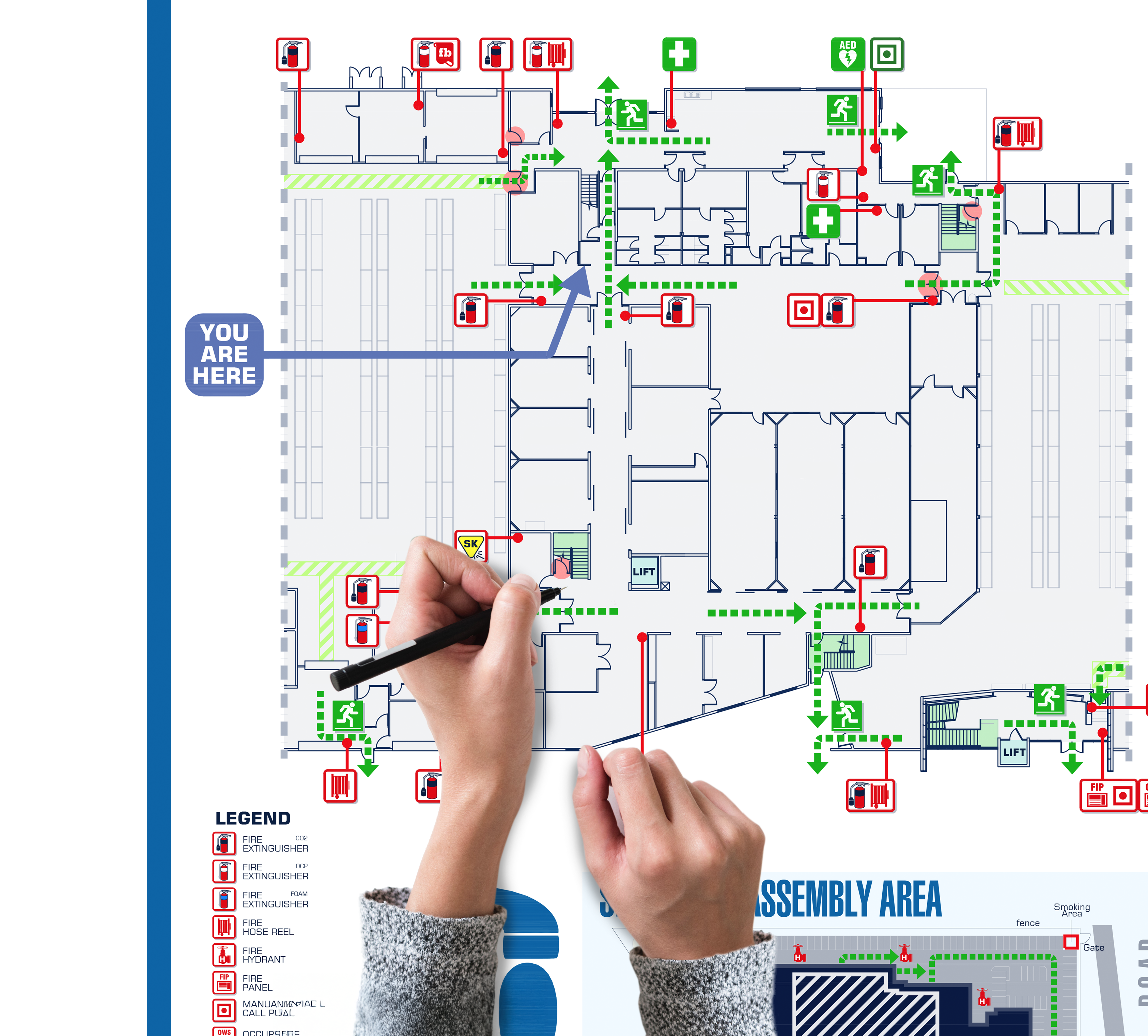Emergency Sign,Safety Map,evacuation diagrams
